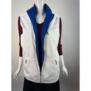 Lauren Ralph Lauren Reversible Blue & White Vest XL Polyester Womens Outdoor Cas